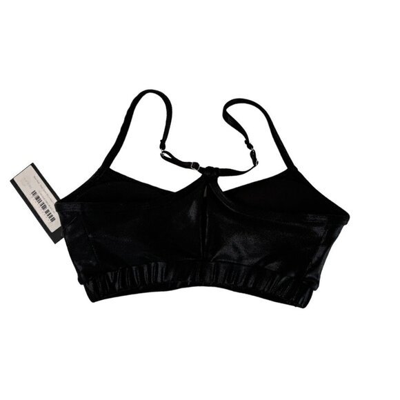 Haute Body Vegan Leather Matte Black Sports Bra NWT - Picture 5 of 6